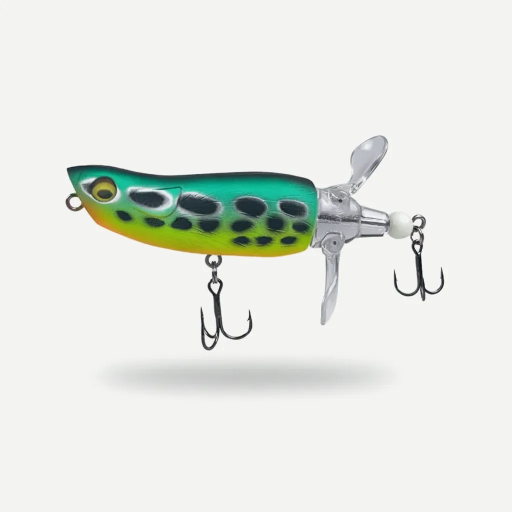 Whopper Plopper Style Topwater Popper with Rotating Tail 85mm