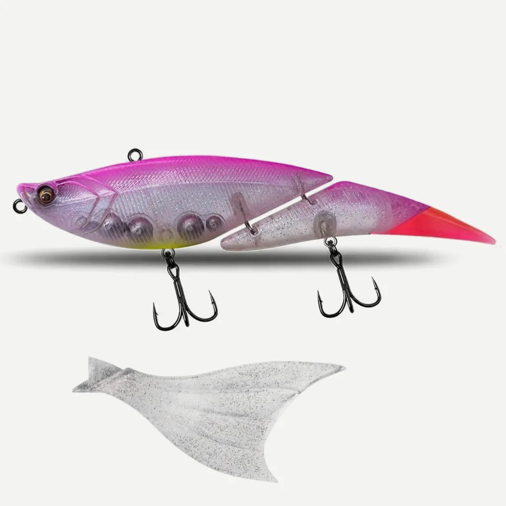 TSUYOKI Swimbait Jointed Lure, Freshwater, Floating Wobbler, Two Tails, Big Giant Fishing Lure, DaVinci 190, 55g, 190mm