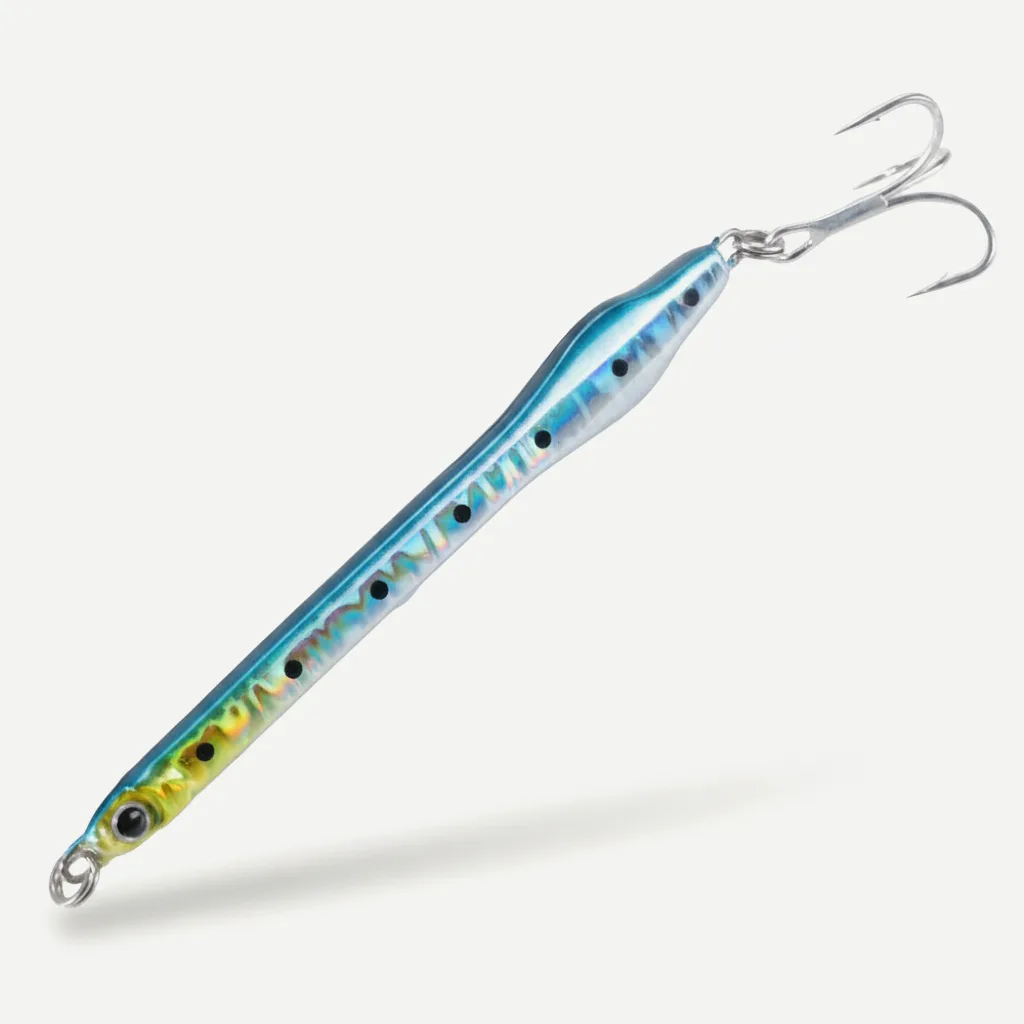 Hunthouse Metal Jig Fishing Lures 77mm/20g Saltwater Slow Sinking Laser Jigging Baits Wide Tailed For Bass Tuna Fish Tac