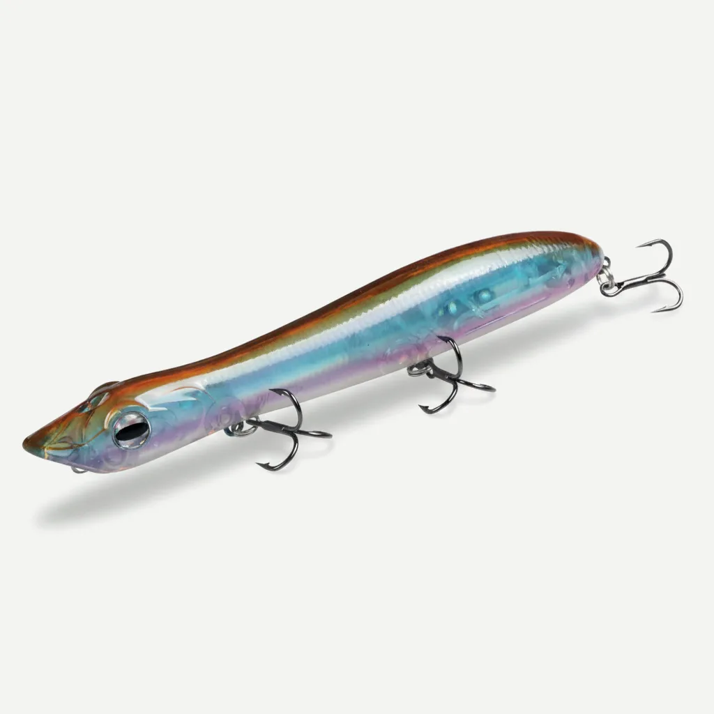 TSUYOKI Artificial Hard Bait Walker Popper for Bass Trout Fishing, Surface Popper Fish Lure, 125mm, 17.5g, WTD Patchinco