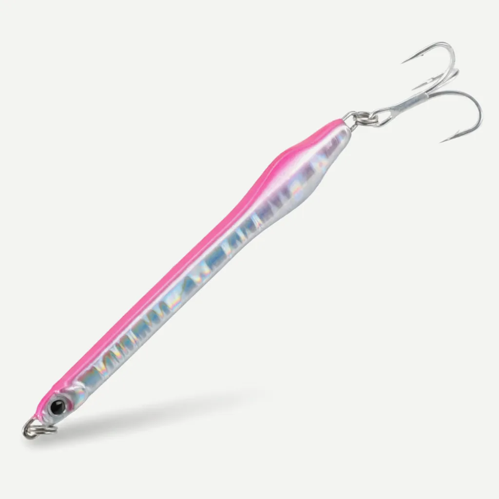 Hunthouse Metal Jig Fishing Lures 77mm/20g Saltwater Slow Sinking Laser Jigging Baits Wide Tailed For Bass Tuna Fish Tac