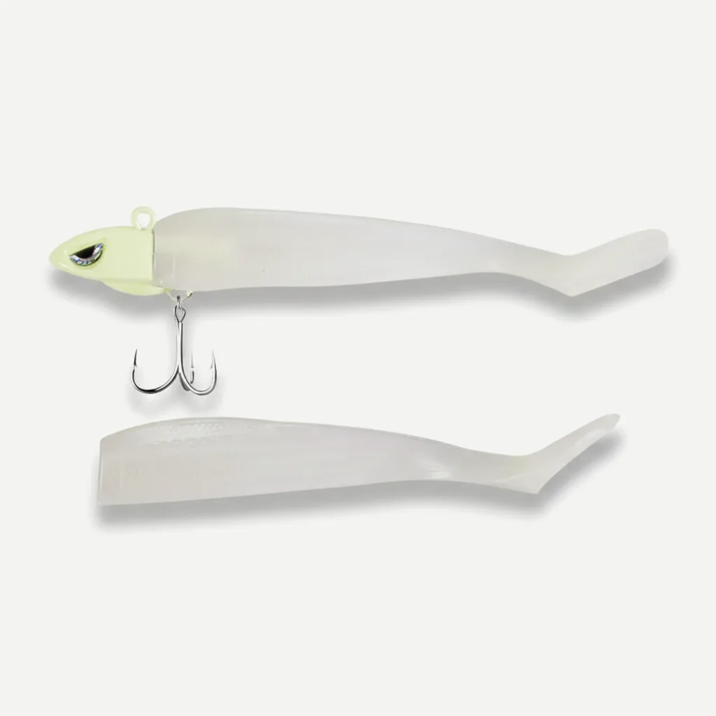 Hunthouse Glow Soft Minnow Fishing Lure 120mm Soft Silicone Bait Sinking Spinning Wobbler For Seabass Pike Saltwater Tac