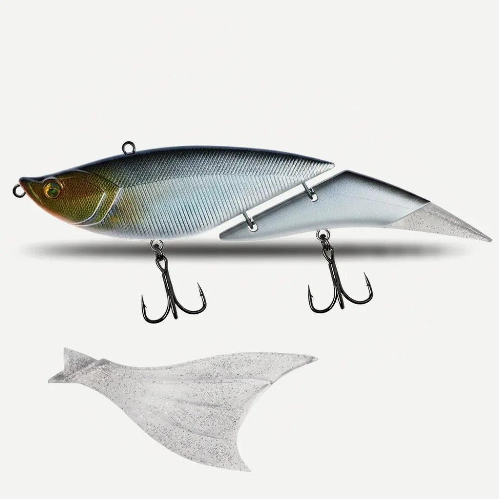 TSUYOKI Swimbait Jointed Lure, Freshwater, Floating Wobbler, Two Tails, Big Giant Fishing Lure, DaVinci 190, 55g, 190mm