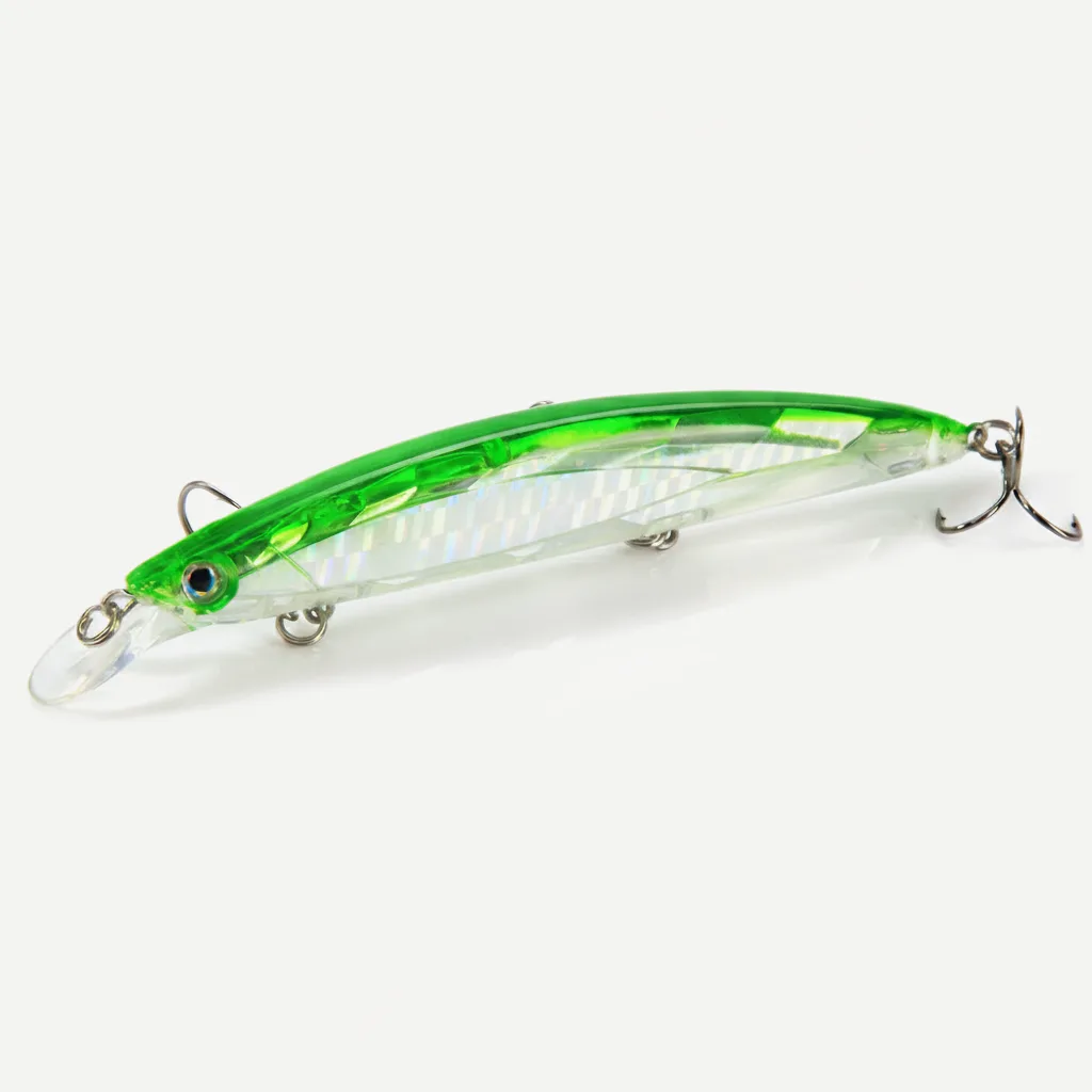 Hunthouse 3D Laser Minnow Floating Fishing Lure Jerkbait 133mm 19g Long Casting Bait For Snapper Baracudda Duplex Platin