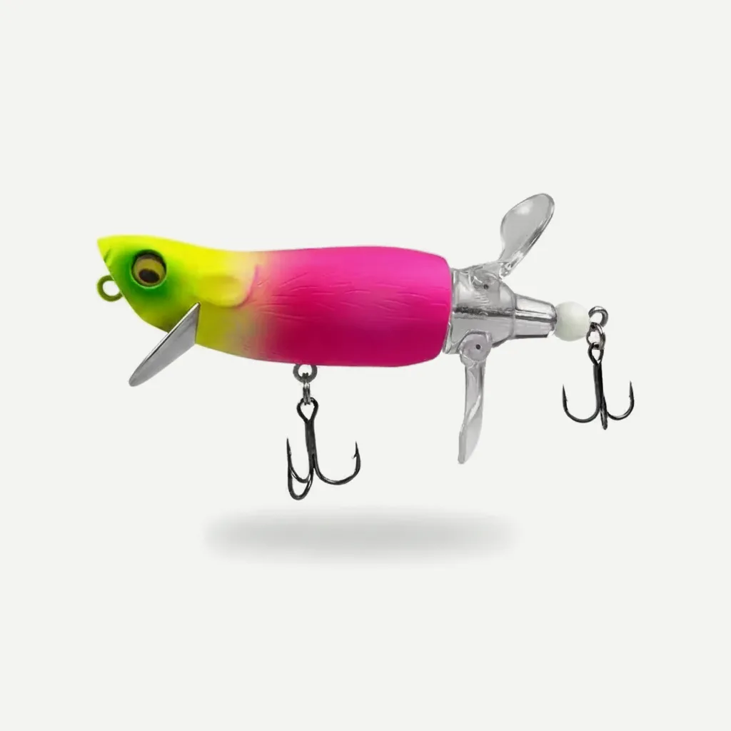 Whopper Plopper Style Topwater Popper with Rotating Tail 85mm