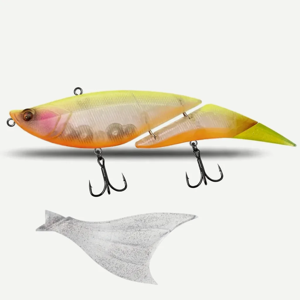 TSUYOKI Swimbait Jointed Lure, Freshwater, Floating Wobbler, Two Tails, Big Giant Fishing Lure, DaVinci 190, 55g, 190mm