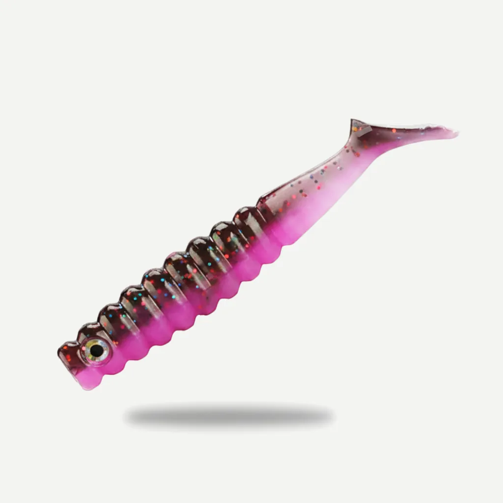 BEARKING Ribbed Paddle Tail Swimbait Grubs, 42mm & 60mm