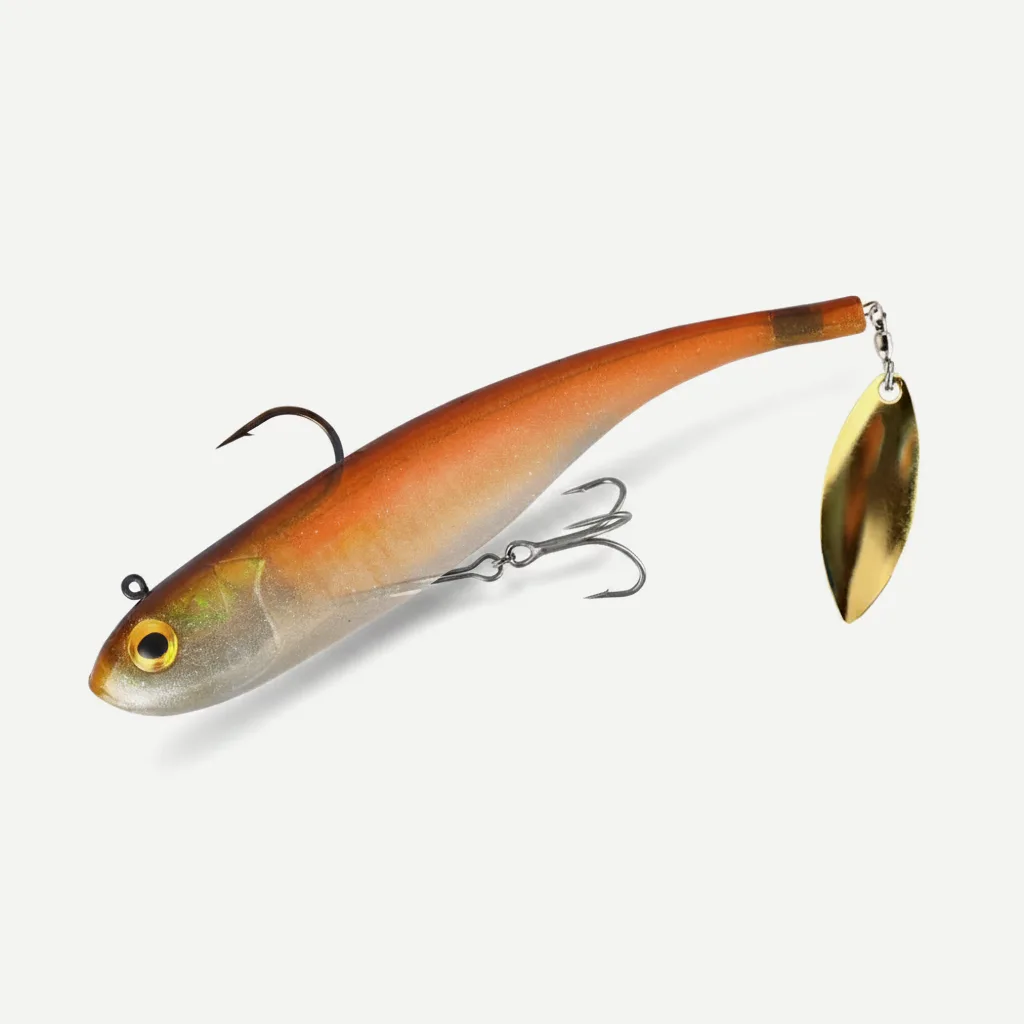 Kingdom Sinking Swimbait with Spinner Blade Tail, 5.9in
