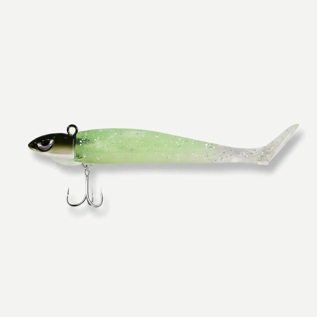 Hunthouse Glow Soft Minnow Fishing Lure 120mm Soft Silicone Bait Sinking Spinning Wobbler For Seabass Pike Saltwater Tac