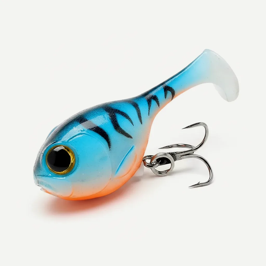 TSUYOKI Silicone Fishing Lure with Hook for Bass, Baby Deraball Swimbait, Soft Lure, Balloonfish, 60mm 10g, Illex Lure 2
