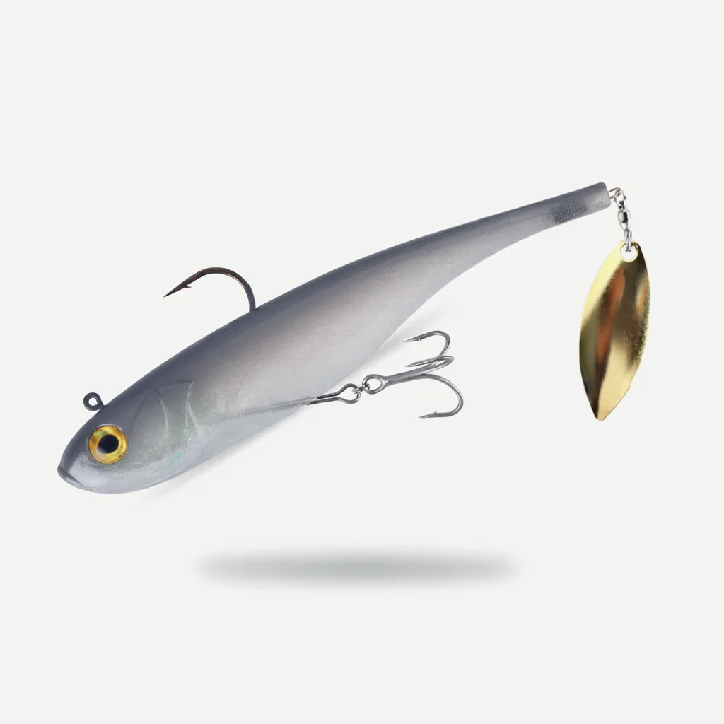 Kingdom Sinking Swimbait with Spinner Blade Tail, 5.9in
