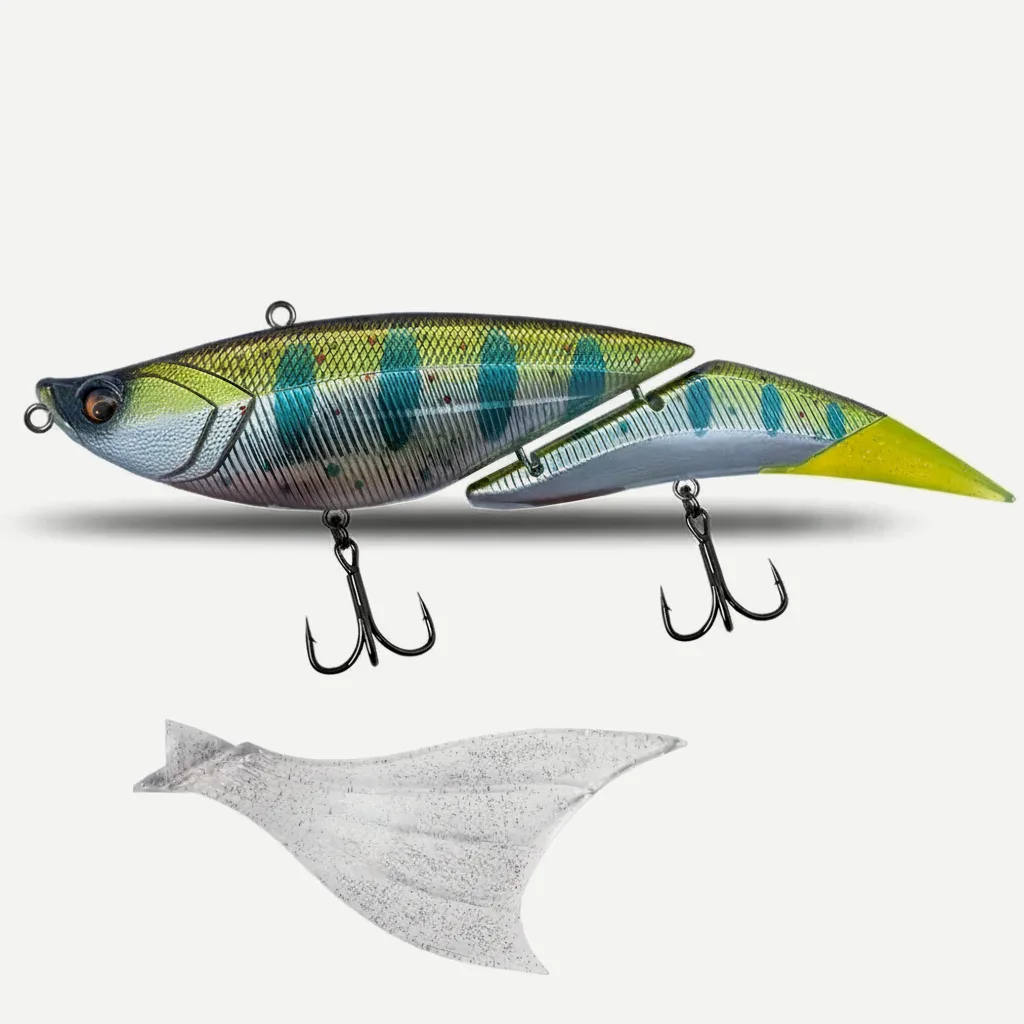TSUYOKI Swimbait Jointed Lure, Freshwater, Floating Wobbler, Two Tails, Big Giant Fishing Lure, DaVinci 190, 55g, 190mm
