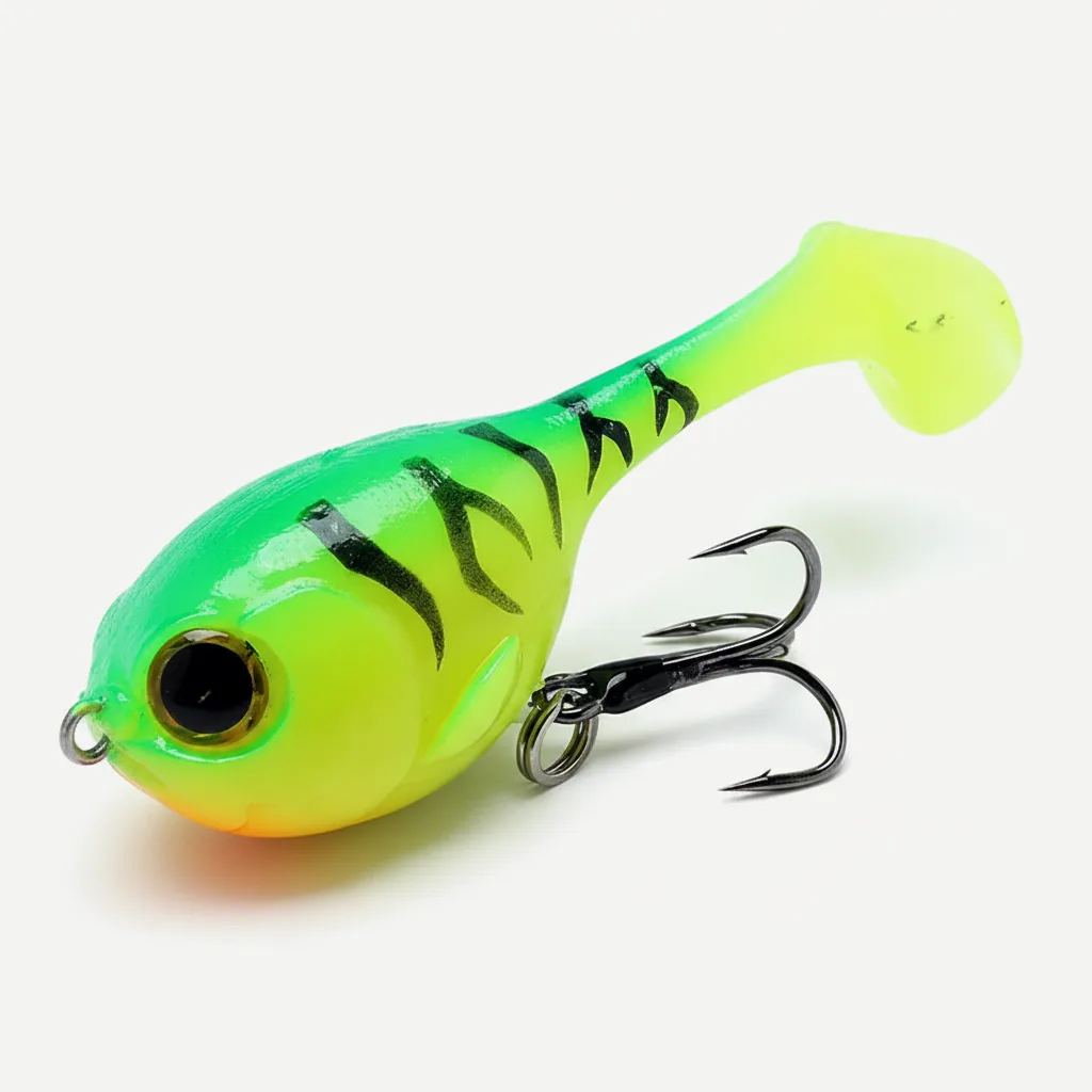 TSUYOKI Silicone Fishing Lure with Hook for Bass, Baby Deraball Swimbait, Soft Lure, Balloonfish, 60mm 10g, Illex Lure 2