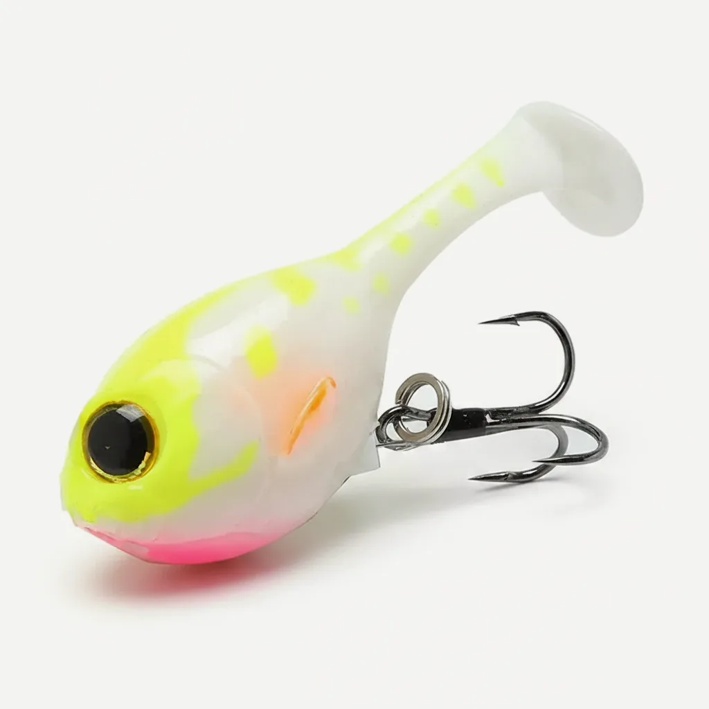 TSUYOKI Silicone Fishing Lure with Hook for Bass, Baby Deraball Swimbait, Soft Lure, Balloonfish, 60mm 10g, Illex Lure 2