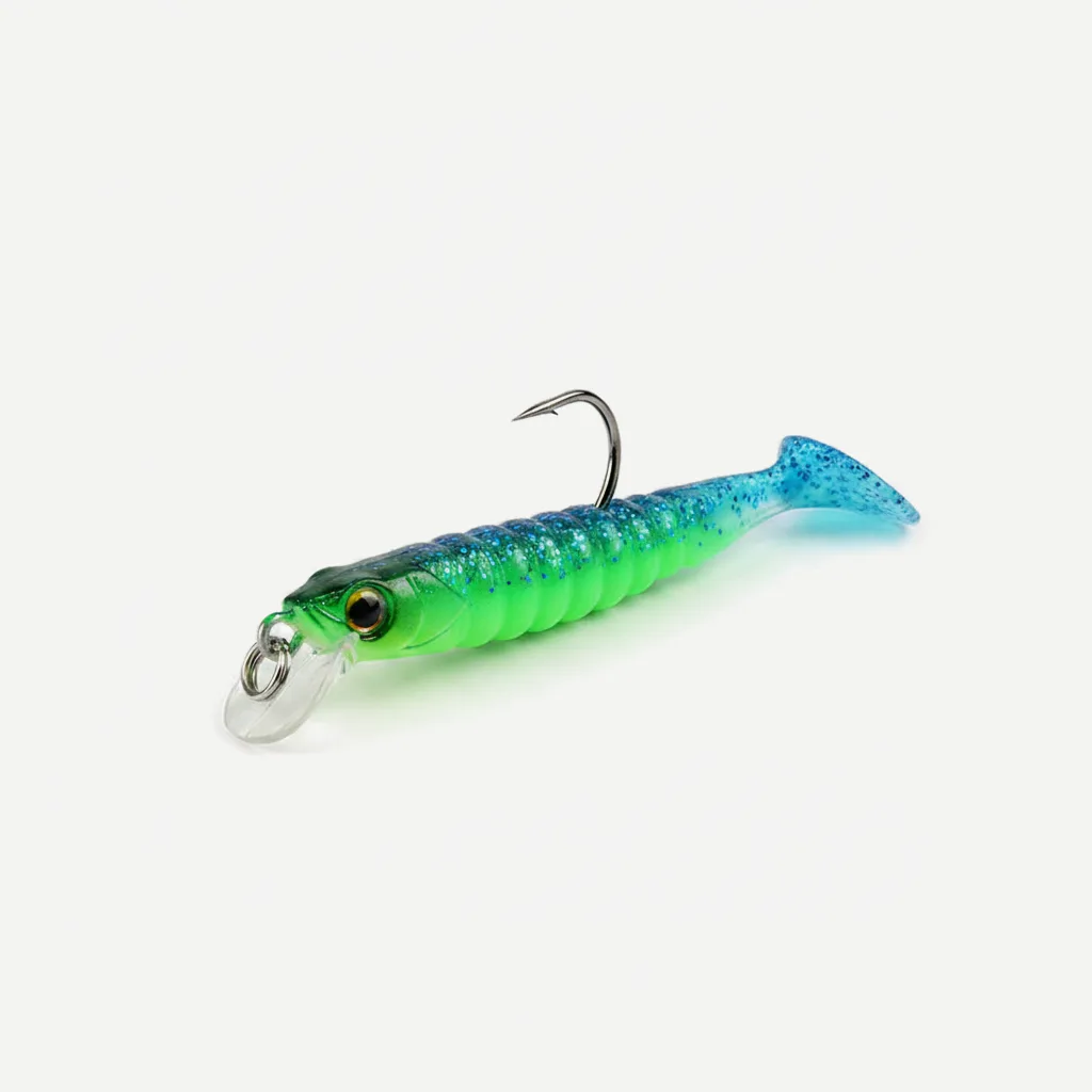 BEARKING Ribbed Paddle Tail Swimbait Grubs, 42mm & 60mm