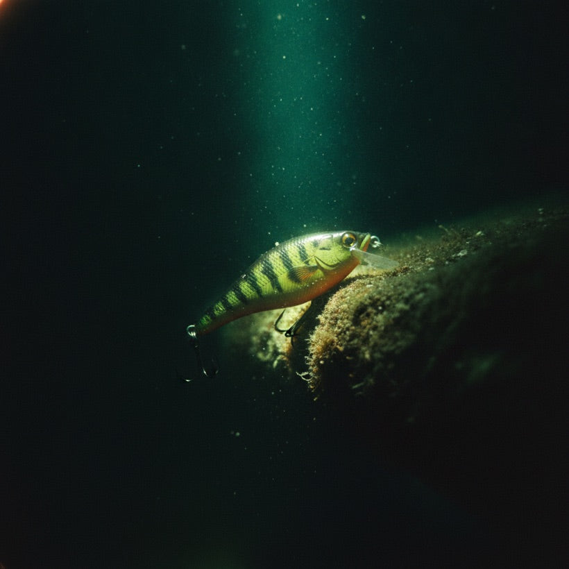 Squarebill crankbait deflecting off structure