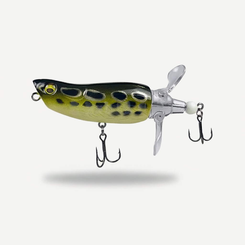 Whopper Plopper Style Topwater Popper with Rotating Tail 85mm