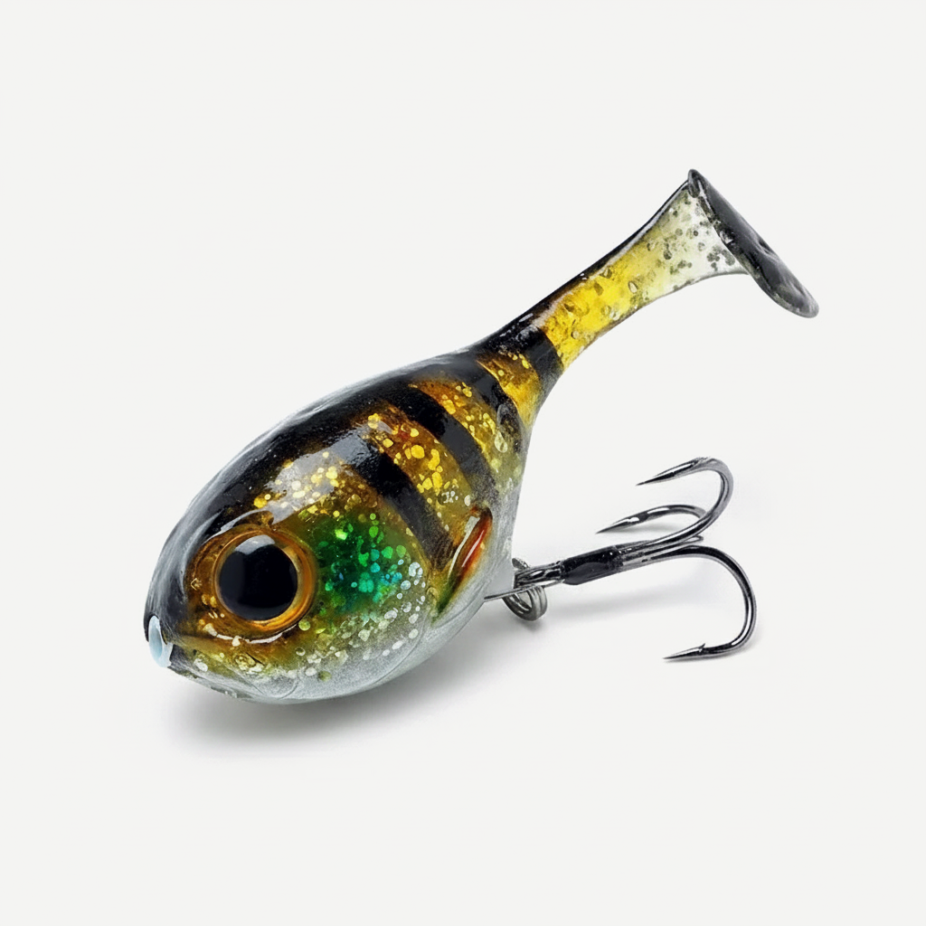 TSUYOKI Silicone Fishing Lure with Hook for Bass, Baby Deraball Swimbait, Soft Lure, Balloonfish, 60mm 10g, Illex Lure 2