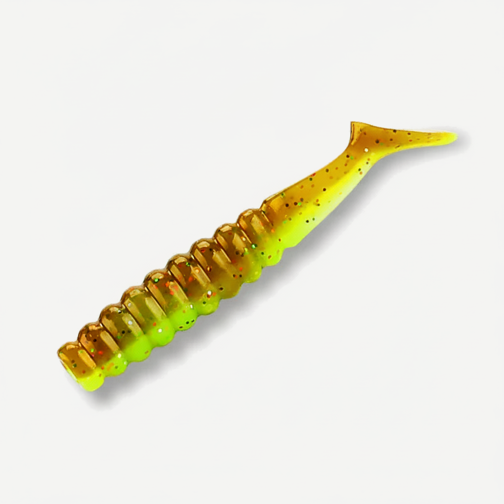 BEARKING Ribbed Paddle Tail Swimbait Grubs, 42mm & 60mm