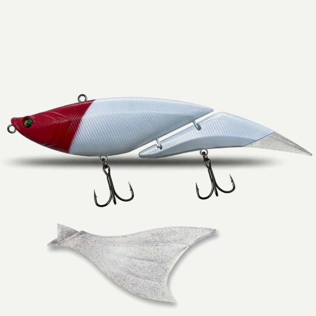 TSUYOKI Swimbait Jointed Lure, Freshwater, Floating Wobbler, Two Tails, Big Giant Fishing Lure, DaVinci 190, 55g, 190mm