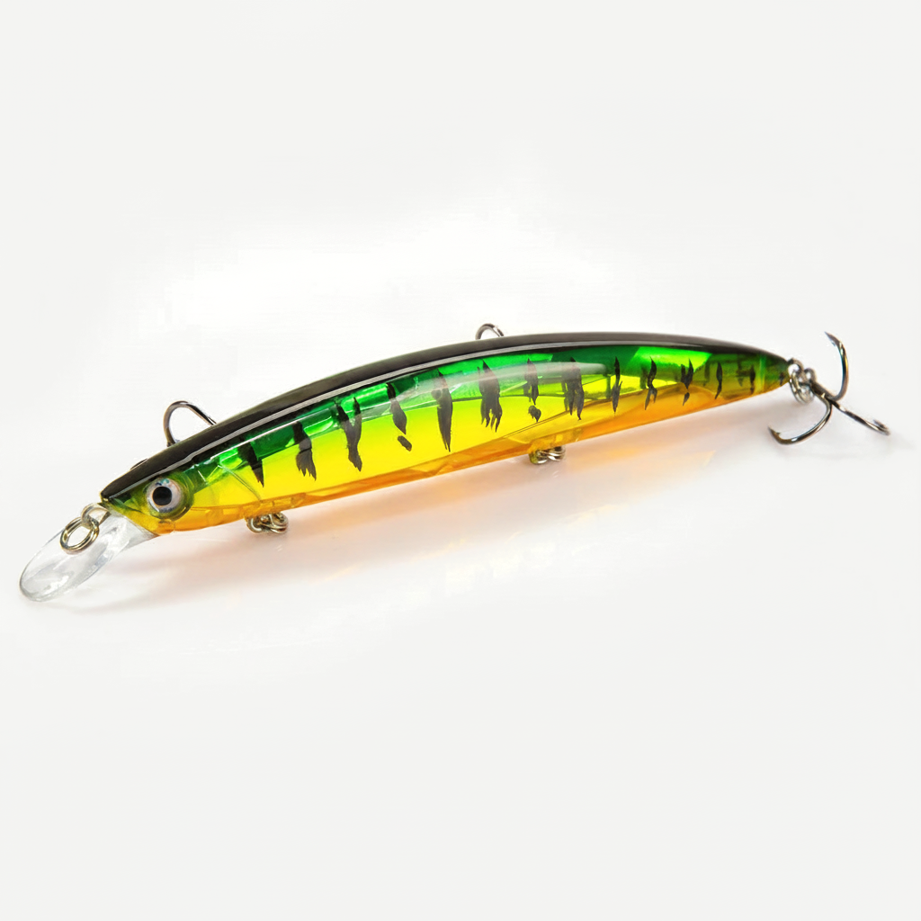 Hunthouse 3D Laser Minnow Floating Fishing Lure Jerkbait 133mm 19g Long Casting Bait For Snapper Baracudda Duplex Platin