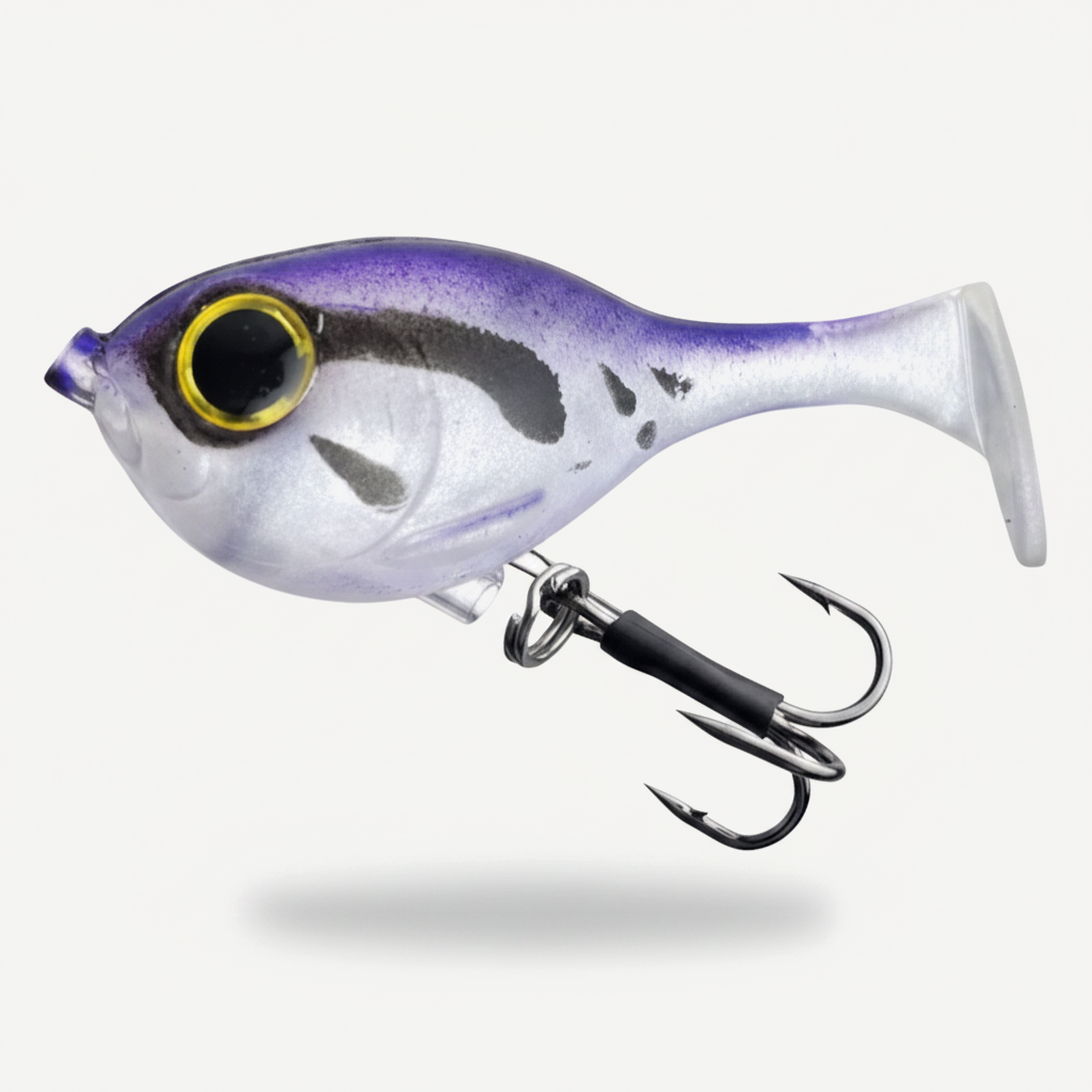 TSUYOKI Silicone Fishing Lure with Hook for Bass, Baby Deraball Swimbait, Soft Lure, Balloonfish, 60mm 10g, Illex Lure 2