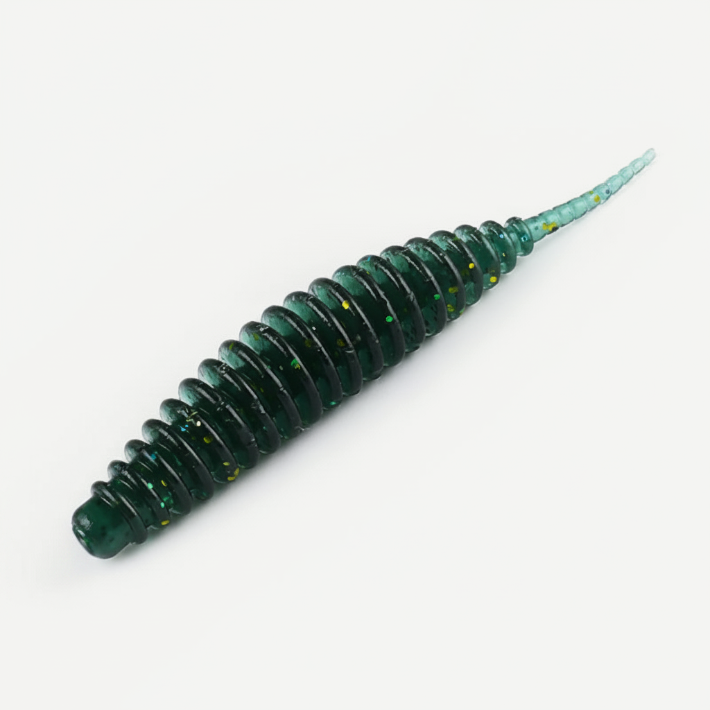 Bearking Ribbed Finesse Worms - Soft Plastic Bass Bait (20pk)