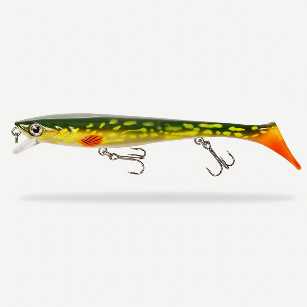 Hunthouse Soft Fishing Lure 150MM/21.5G Pig Shad Paint Printing Baits Paddle Tail Shad Silicone Souple Tackle LW227