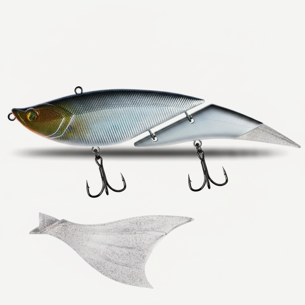TSUYOKI Swimbait Jointed Lure, Freshwater, Floating Wobbler, Two Tails, Big Giant Fishing Lure, DaVinci 190, 55g, 190mm