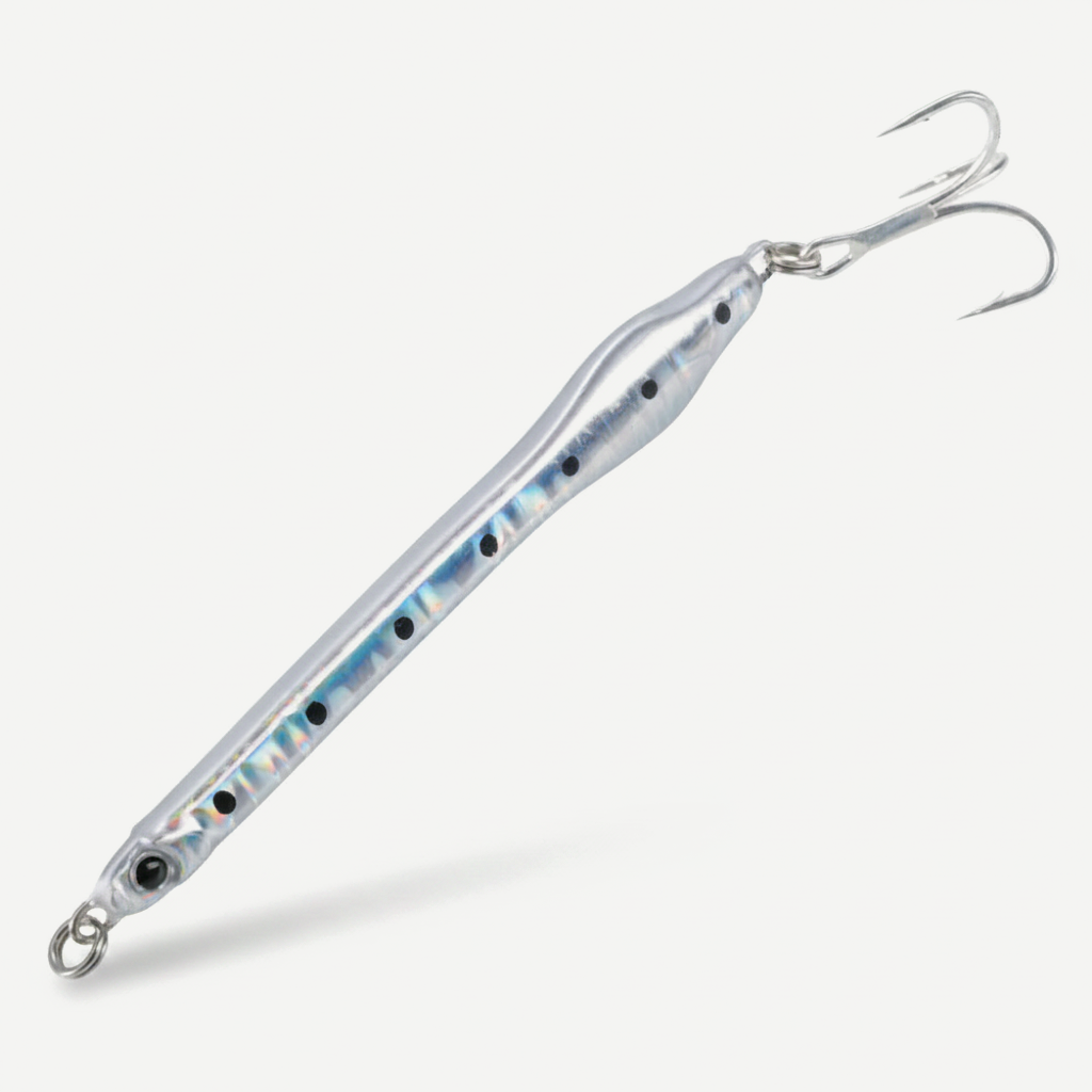 Hunthouse Metal Jig Fishing Lures 77mm/20g Saltwater Slow Sinking Laser Jigging Baits Wide Tailed For Bass Tuna Fish Tac