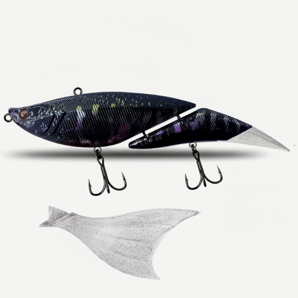 TSUYOKI Swimbait Jointed Lure, Freshwater, Floating Wobbler, Two Tails, Big Giant Fishing Lure, DaVinci 190, 55g, 190mm