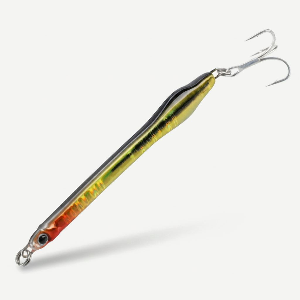 Hunthouse Metal Jig Fishing Lures 77mm/20g Saltwater Slow Sinking Laser Jigging Baits Wide Tailed For Bass Tuna Fish Tac