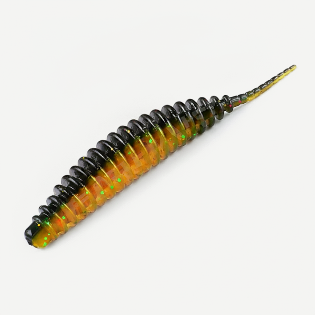 Bearking Ribbed Finesse Worms - Soft Plastic Bass Bait (20pk)