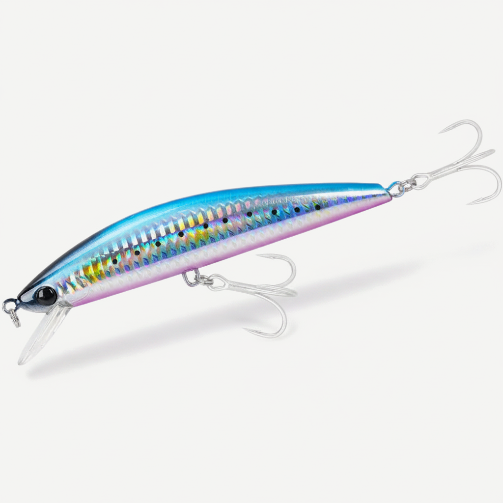 TSURINOYA 120S Sinking Minnow 12cm 40g DW37 Saltwater Hard Boat Fishing Lure Artificial Minnow Bait with Treble Hooks Wo